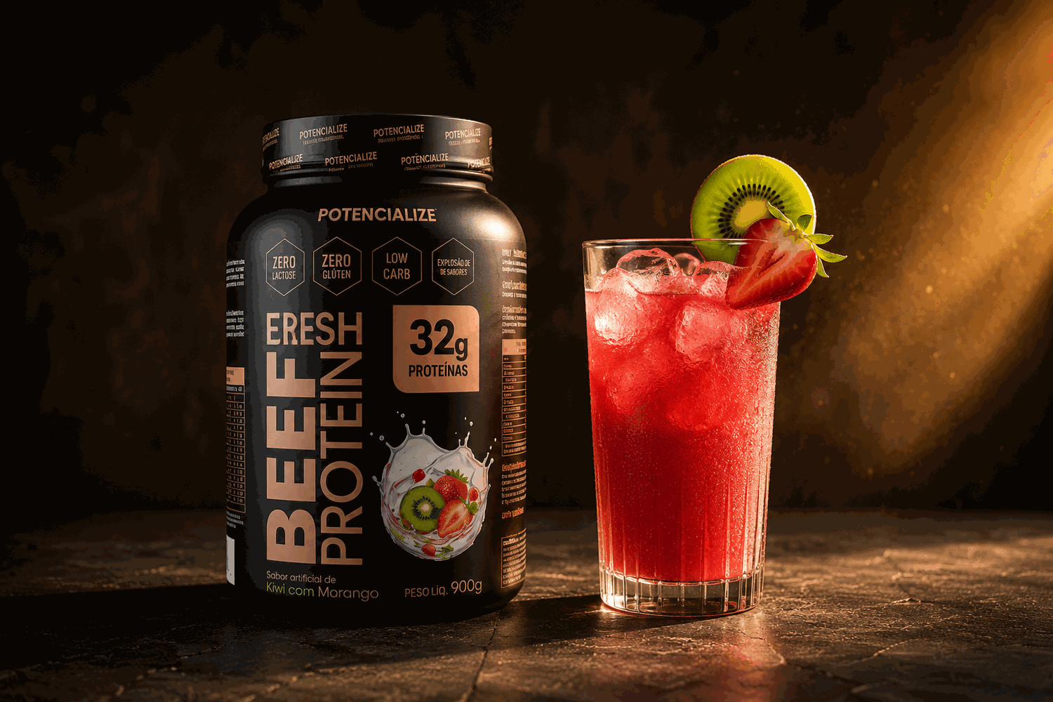 Pote Beef Protein Fresh 900g em uso no dia a dia