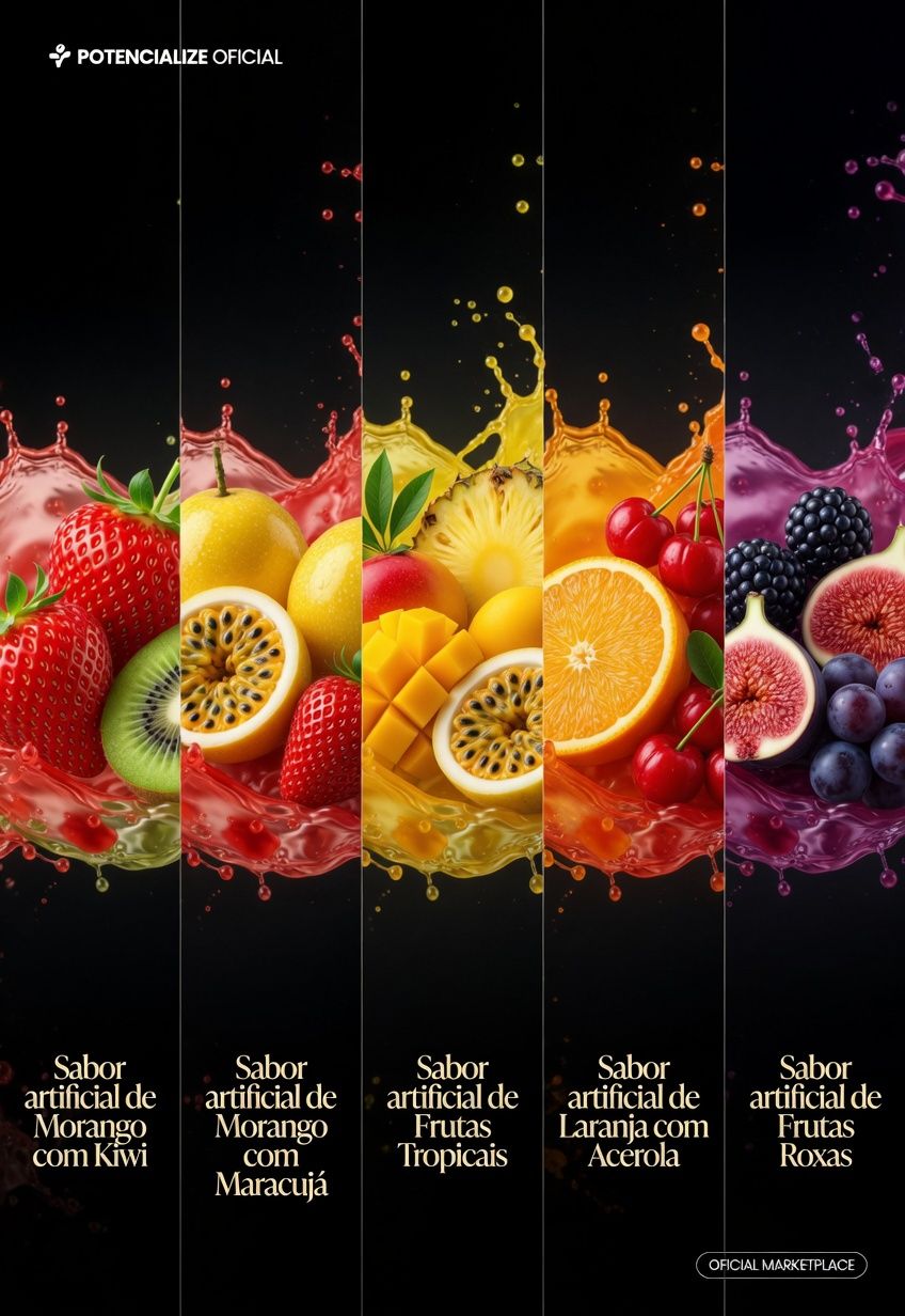 Os 5 sabores da linha Beef Protein Fresh em splashes de fruta