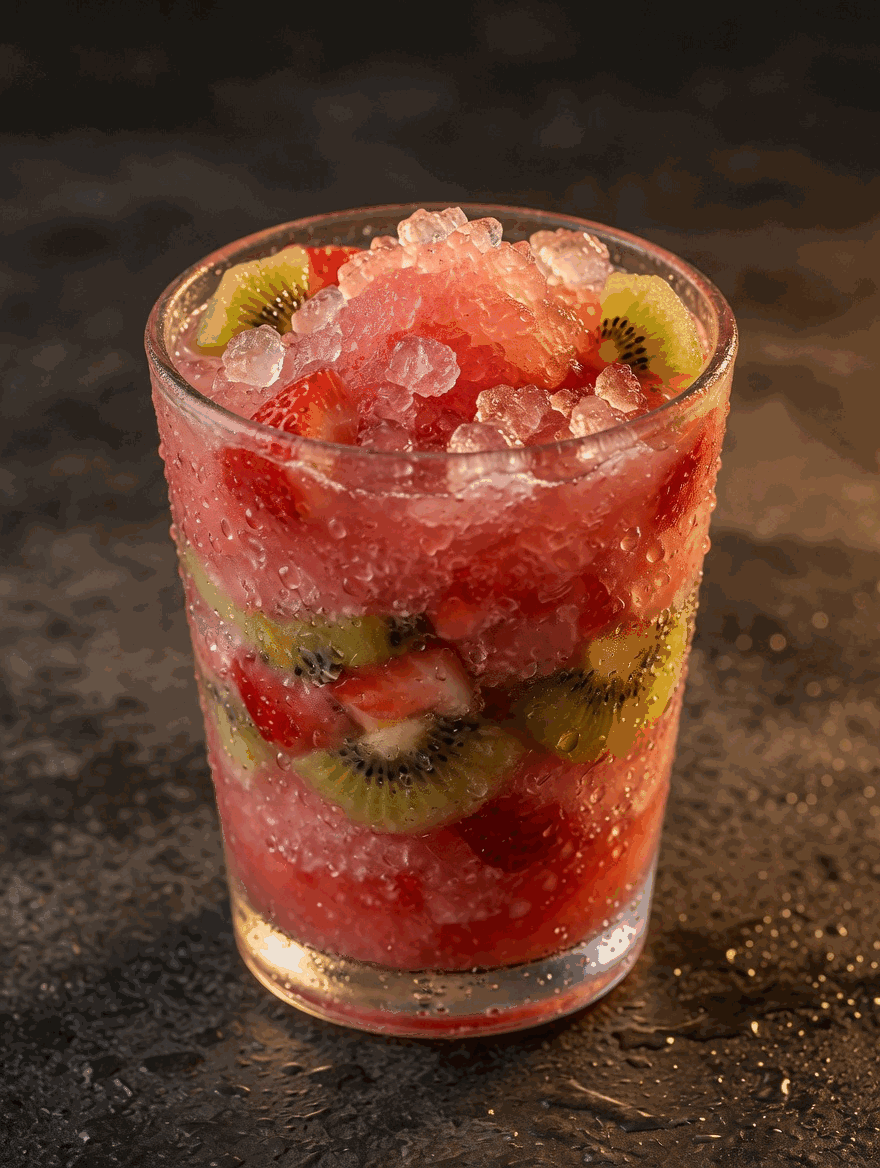Slushie proteico com gelo moído